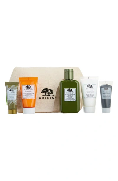 Shop Origins Best-sellers 6-piece Travel Size Cleansing & Moisturizing Set $73 Value