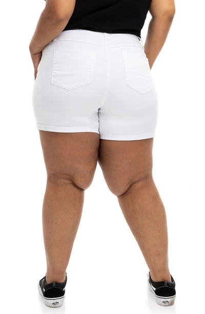 Shop 1822 Denim High Waist Cuff Denim Shorts In White