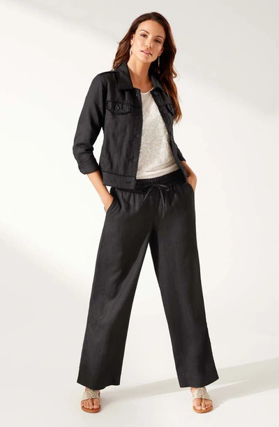 Shop Tommy Bahama Two Palms High Waist Linen Pants In Black