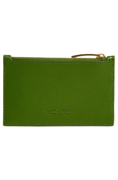 Shop Bottega Veneta Intrecciato Leather Card Case In 3141 Avocado-gold
