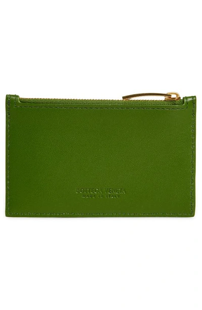 Bottega Veneta Intrecciato Leather Card Case In 3141 Avocado-gold
