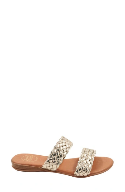 Shop Andre Assous Naria Slide Sandal In Platino