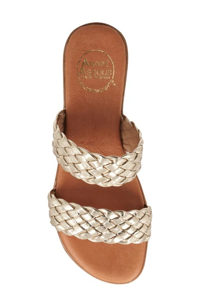 Shop Andre Assous Naria Slide Sandal In Platino