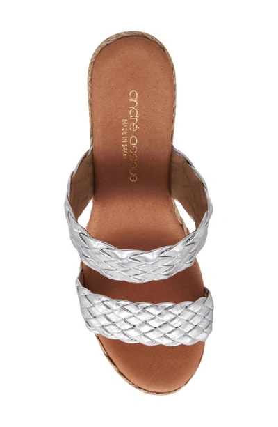Shop Andre Assous Aria Wedge Sandal In Silver