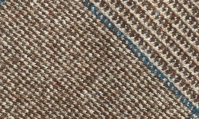 Shop Thom Sweeney Wool Tie In Ash Brown / Blue Stripe