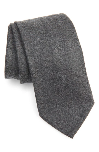 Shop Thom Sweeney Wool Tie In Charcoal