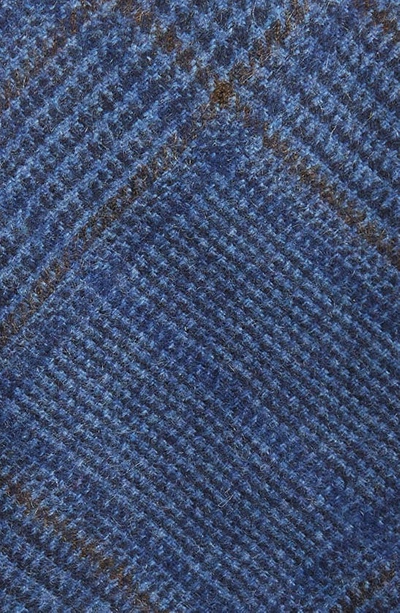 Shop Thom Sweeney Wool Tie In Mid Blue Check