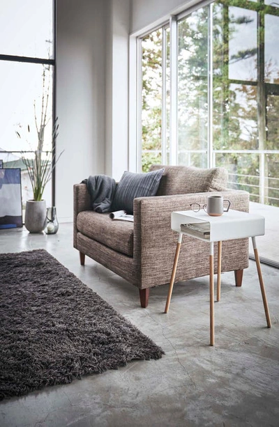 Yamazaki Steel Storage Side Table In White