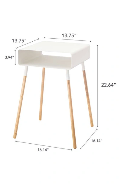 Yamazaki Steel Storage Side Table In White
