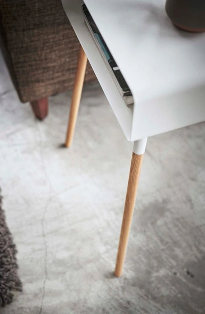 Yamazaki Steel Storage Side Table In White