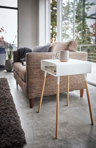 Yamazaki Steel Storage Side Table In White