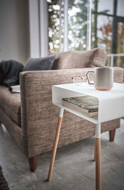 Yamazaki Steel Storage Side Table In White