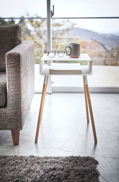 Yamazaki Steel Storage Side Table In White