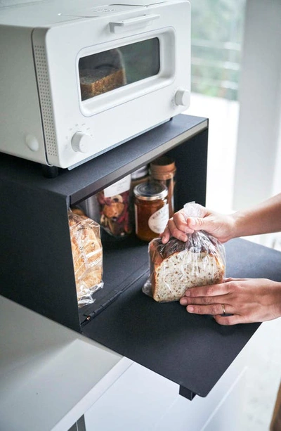 Yamazaki Steel Tower Bread Box In Black