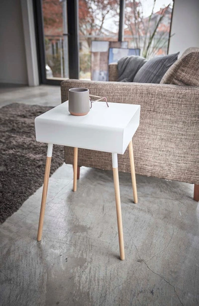 Yamazaki Steel Storage Side Table In White