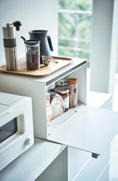 Yamazaki Steel Tower Bread Box In White