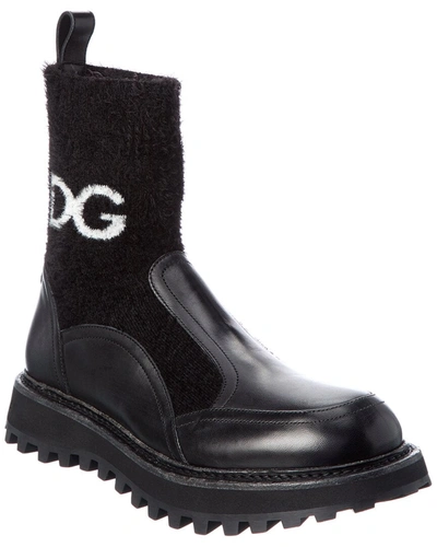 Shop Dolce & Gabbana Leather Boot In Black