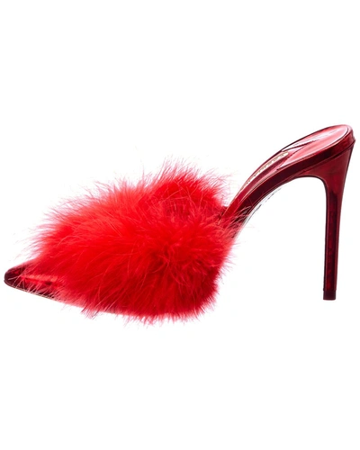 Shop Sophia Webster Delicia Marabou Leather Pump In Red