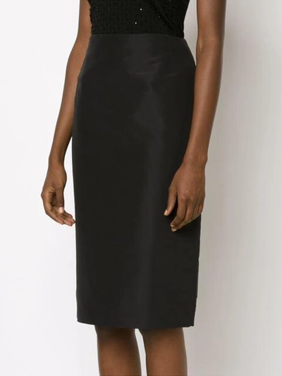 Shop Carolina Herrera Midi Straight Skirt In Blk