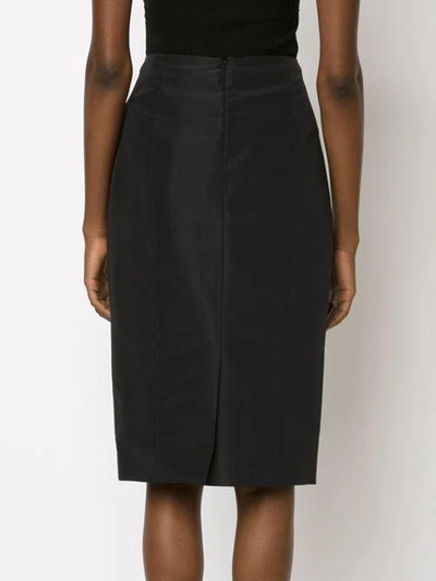 Shop Carolina Herrera Midi Straight Skirt In Blk