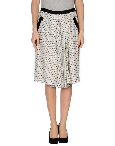 Shop Momoní Knee Length Skirt In Light Grey