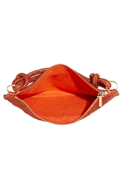 Shop Cult Gaia Hera Nano Rhinestone Shoulder Bag In Poppy