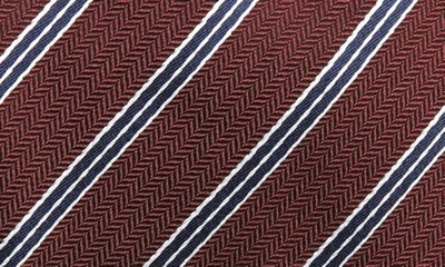 Shop Zegna Ties Brera Regimental Stripe Silk Tie In Burgundy