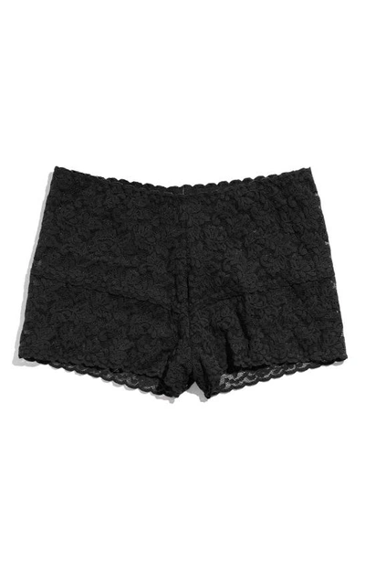 Shop Hanky Panky Retro Lace Hotpants In Black