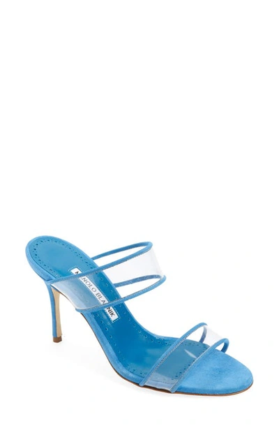 Shop Manolo Blahnik Invymu Sandal In Blue
