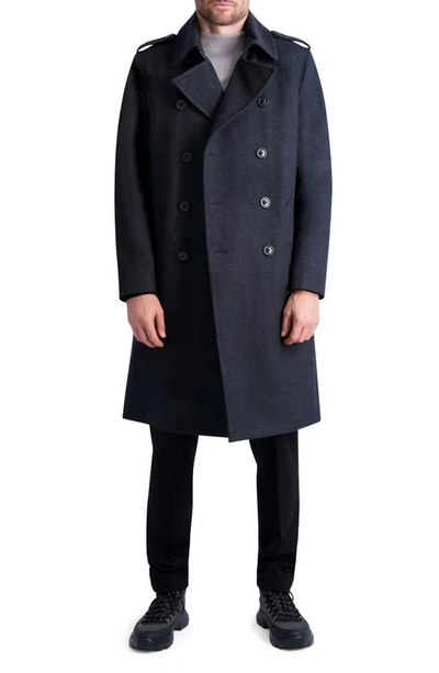Shop Karl Lagerfeld Trench Coat In Charcoal