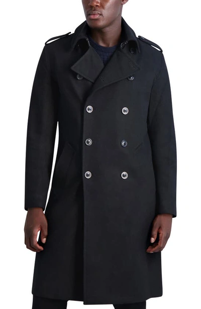Shop Karl Lagerfeld Trench Coat In Black