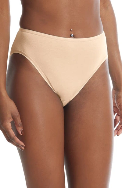 Shop Hanky Panky Supima® Cotton High Cut Briefs In Chai