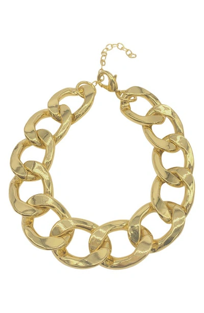 Shop Saint Moran Azlin Curb Chain Collar Necklace In Yellow
