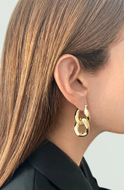Saint Moran Fabien Curb Chain Drop Earrings In Yellow