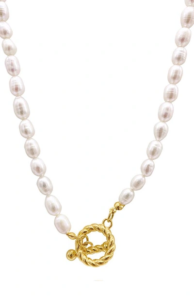 Shop Saint Moran St. Moran Julien Freshwater Pearl Toggle Necklace In White