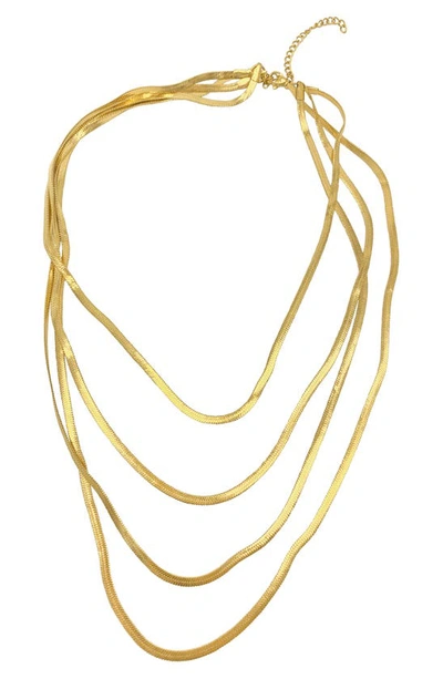 Saint Moran Davinci Layered Herringbone Chain Necklace In Yellow