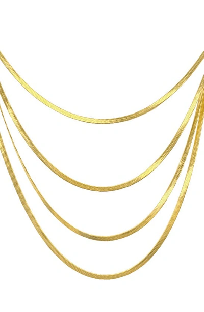 Saint Moran Davinci Layered Herringbone Chain Necklace In Yellow