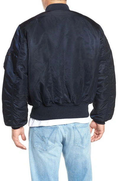Shop Alpha Industries Ma-1 Reversible Bomber Jacket In Replica Blue