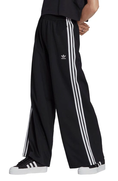 Shop Adidas Originals Relaxed Wide Leg Sweatpants In Black