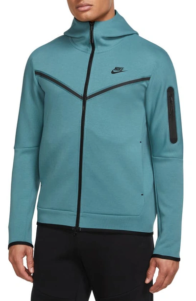 Shop Nike Sportswear Tech Fleece Zip Hoodie In Mineral Teal/ Black