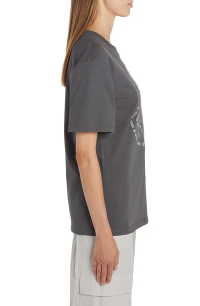 Moncler Cockerel Logo Cotton Graphic Tee In Charcoal