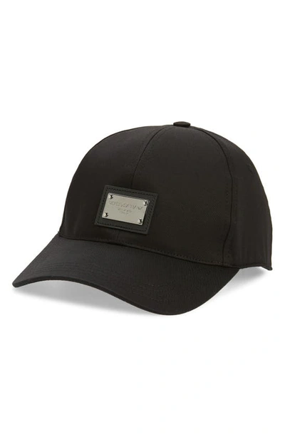 Shop Dolce & Gabbana Logo Plate Baseball Cap In Black