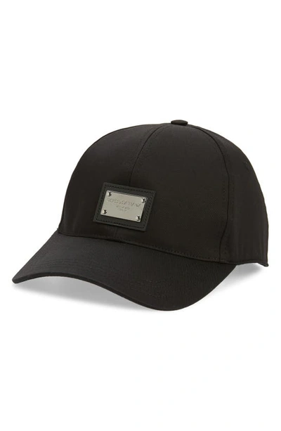 Dolce & Gabbana Logo Plaque Baseball Cap In Black