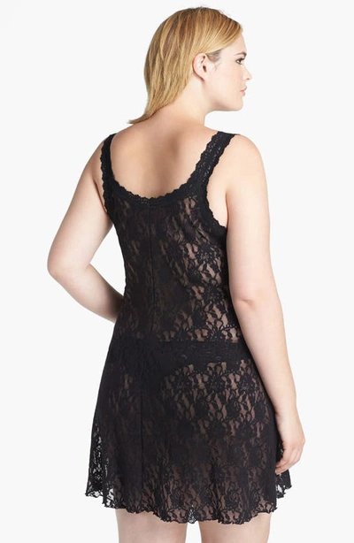 Shop Hanky Panky Stretch Lace Chemise In Black