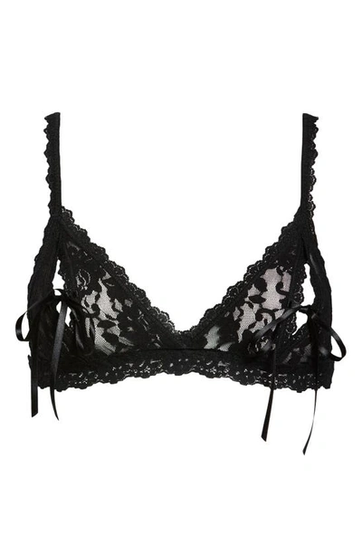 Hanky Panky After Midnight Signature Lace Open-panel Low-rise Thong In Black