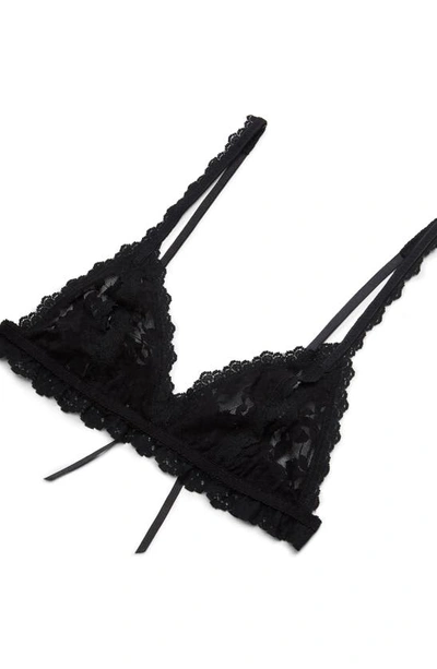 Hanky Panky After Midnight Signature Lace Open-panel Low-rise Thong In Black