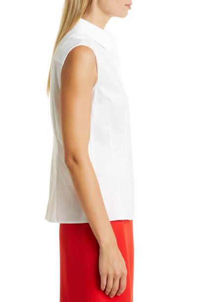 Shop Hugo Boss Bashiva Stretch Poplin Blouse In White