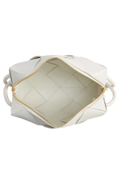 Shop Bottega Veneta Large Intrecciato Leather Crossbody Bag In 9009 White-gold