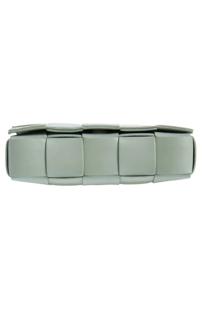 Shop Bottega Veneta Small Intrecciato Leather Cassette Crossbody Bag In 3403 New Sauge-gold