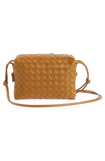 Shop Bottega Veneta Large Loop Intrecciato Leather Shoulder Bag In 2593 Camel 20-gold